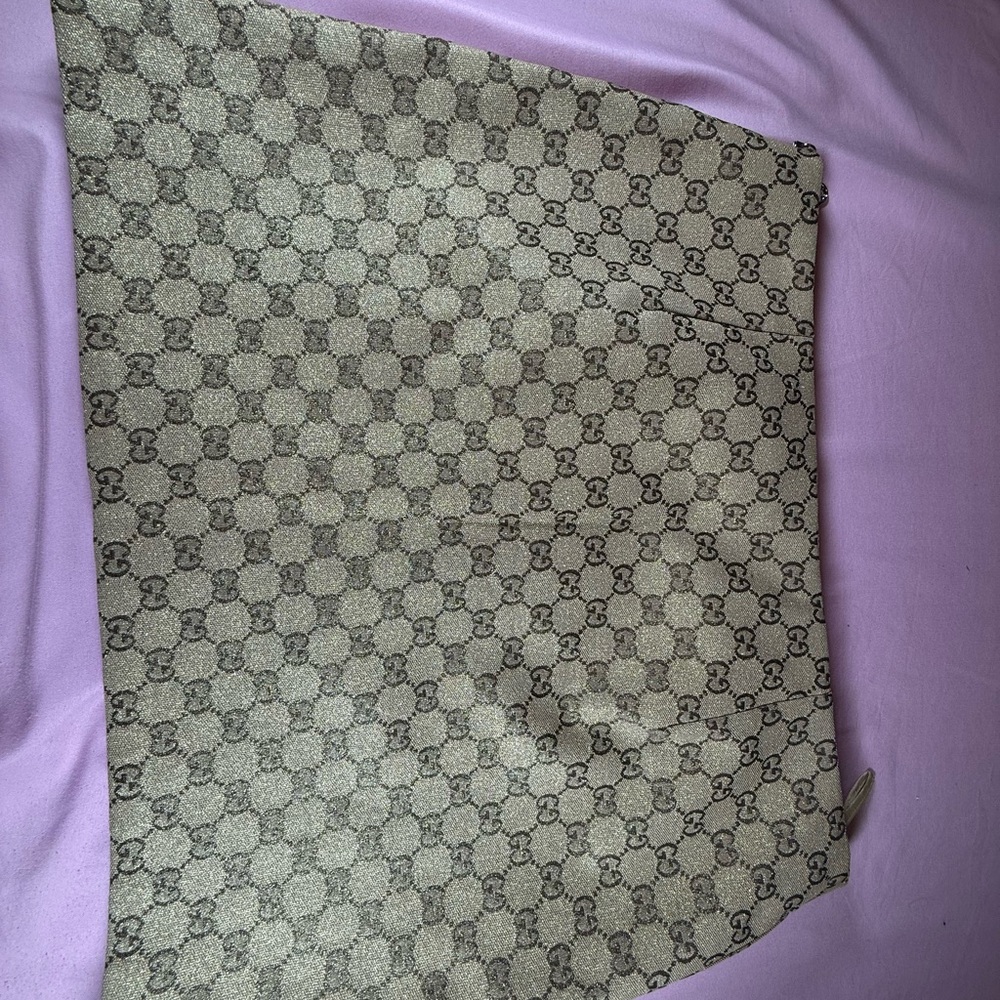 Rare Gucci Beige and Brown Glitter Monogram Skirt